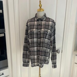 American Eagle Black and White Plaid Men's Shirt